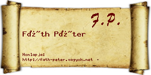 Fáth Péter névjegykártya