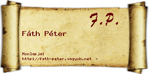 Fáth Péter névjegykártya